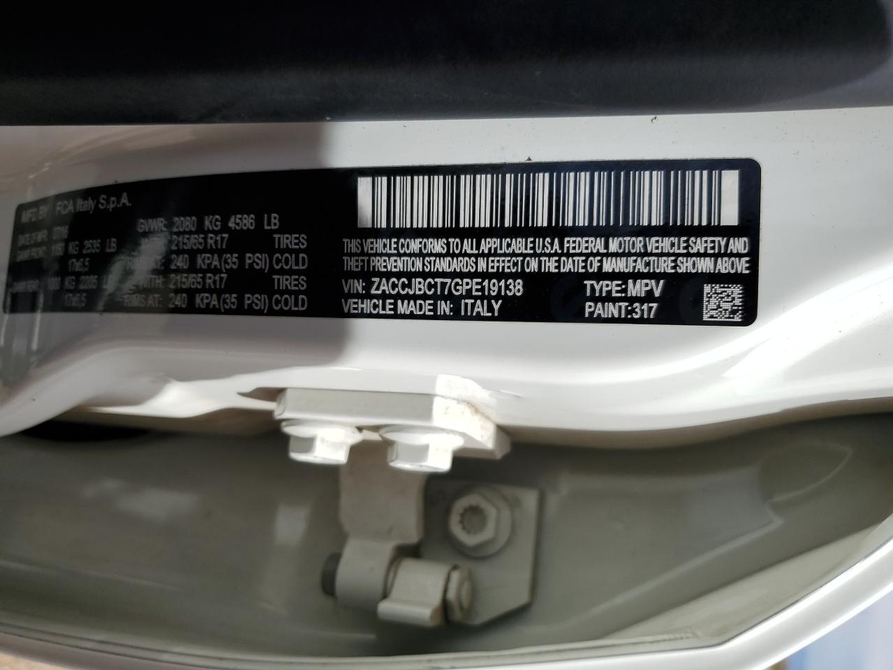 ZACCJBCT7GPE19138 2016 Jeep Renegade Trailhawk