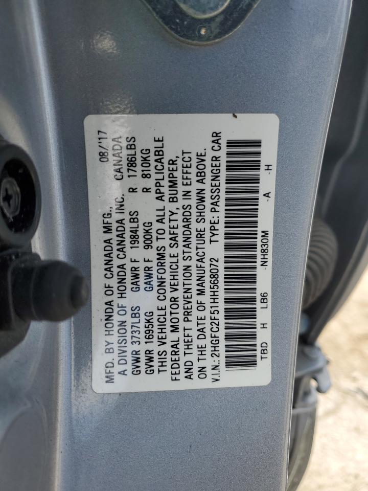 2HGFC2F51HH568072 2017 Honda Civic Lx 2HGFC2F51HH568072 2017 Honda Civic Lx