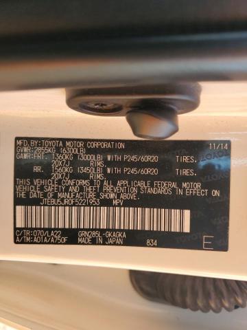 2015 Toyota 4Runner Sr5 VIN: JTEBU5JR0F5221953 Lot: 60653754