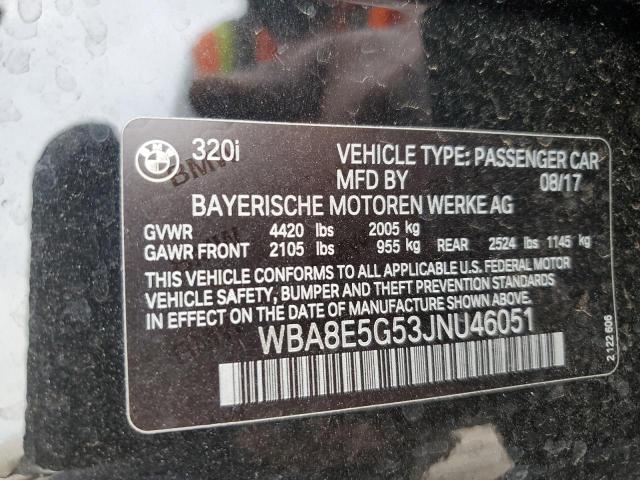 2018 BMW 320 Xi VIN: WBA8E5G53JNU46051 Lot: 59710224
