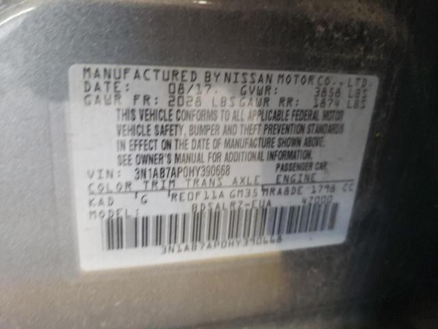 2017 Nissan Sentra S VIN: 3N1AB7AP0HY390668 Lot: 60076464