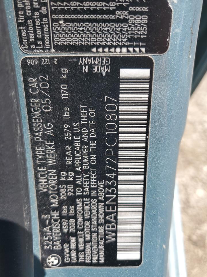 WBAEN33472PC10807 2002 BMW 325 It
