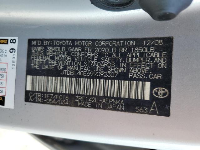 2009 Toyota Corolla Base VIN: JTDBL40E699092307 Lot: 60134974