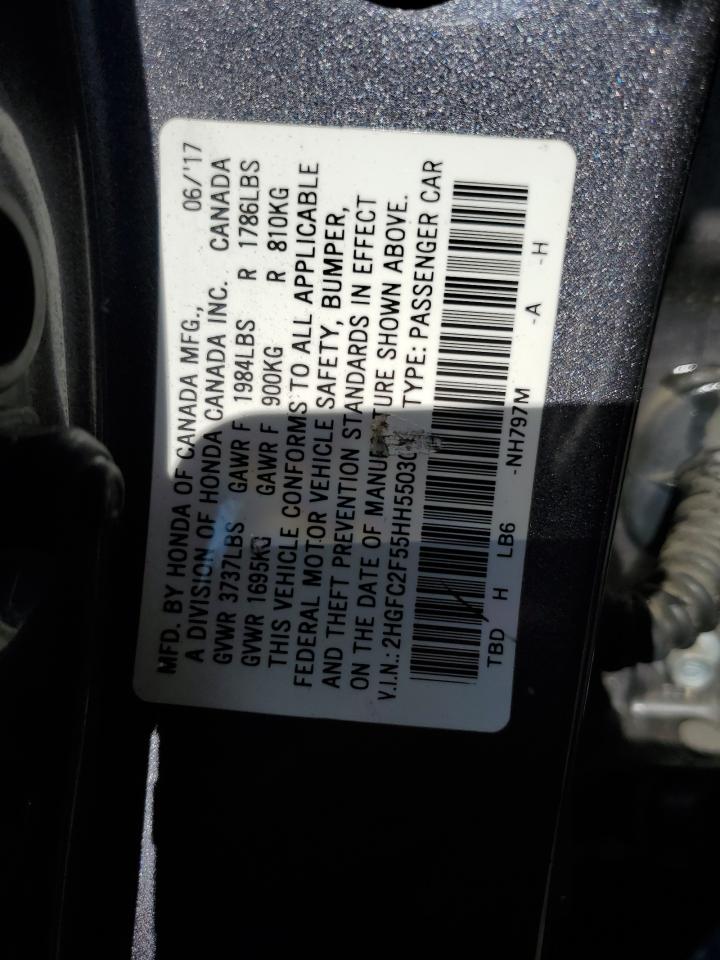 2HGFC2F55HH550304 2017 Honda Civic Lx 2HGFC2F55HH550304 2017 Honda Civic Lx
