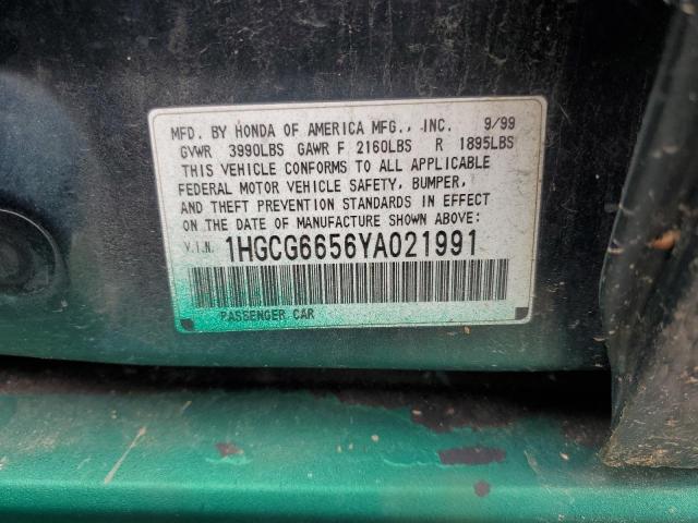 2000 Honda Accord Lx VIN: 1HGCG6656YA021991 Lot: 60691474