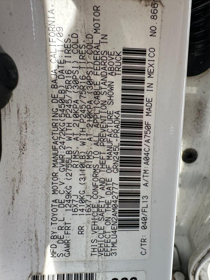 3TMLU4EN2AM042777 2010 Toyota Tacoma Double Cab