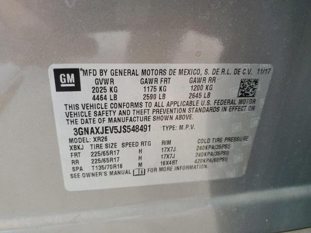 2018 Chevrolet Equinox Lt VIN: 3GNAXJEV5JS548491 Lot: 59762364