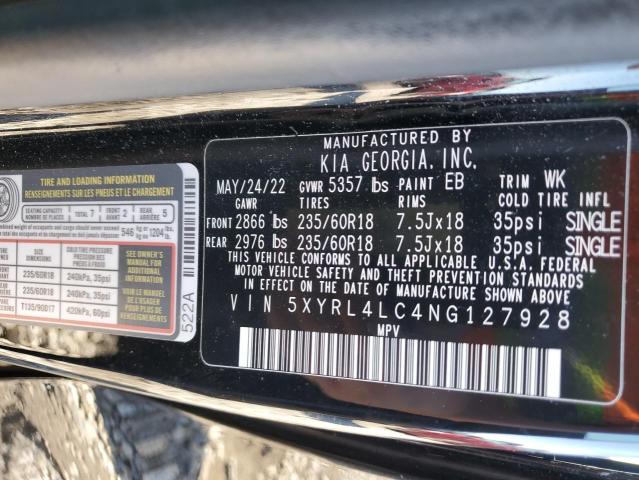 2022 Kia Sorento S VIN: 5XYRL4LC4NG127928 Lot: 58052824