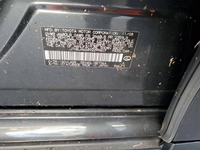 2009 Lexus Es 350 VIN: JTHBJ46G492299607 Lot: 59569094