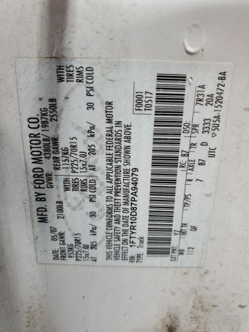 2007 Ford Ranger VIN: 1FTYR10D87PA94079 Lot: 55696834