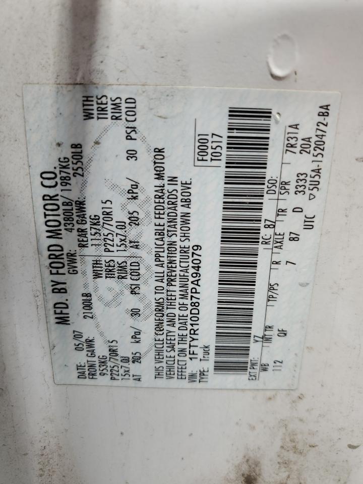 1FTYR10D87PA94079 2007 Ford Ranger