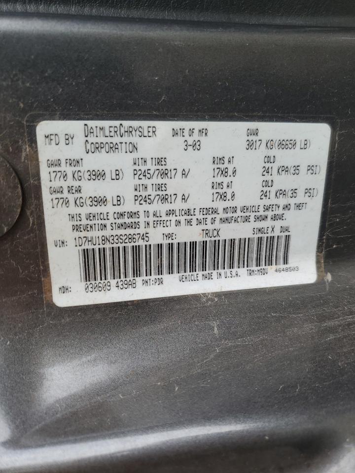1D7HU18N33S286745 2003 Dodge Ram 1500 St