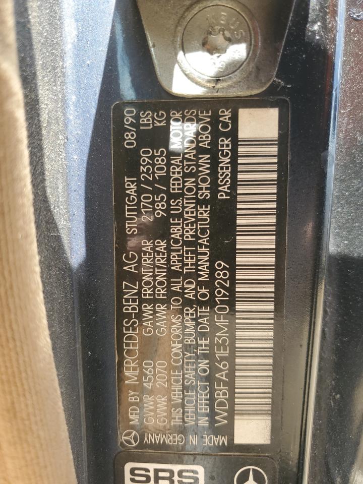 WDBFA61E3MF019289 1991 Mercedes-Benz 300 Sl