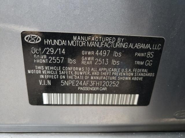 2015 Hyundai Sonata Se VIN: 5NPE24AF3FH120252 Lot: 59099444