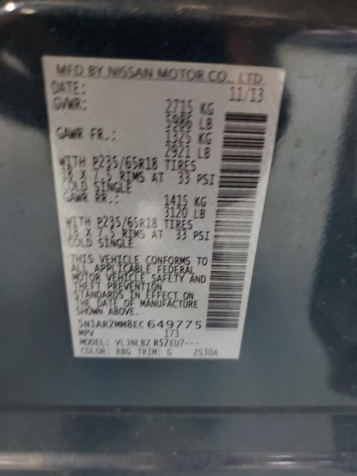 5N1AR2MM8EC649775 2014 Nissan Pathfinder S