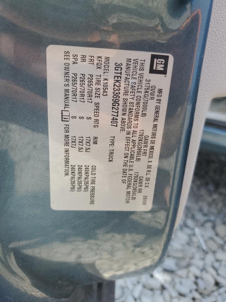3GTEK23369G277407 2009 GMC Sierra K1500 Sle