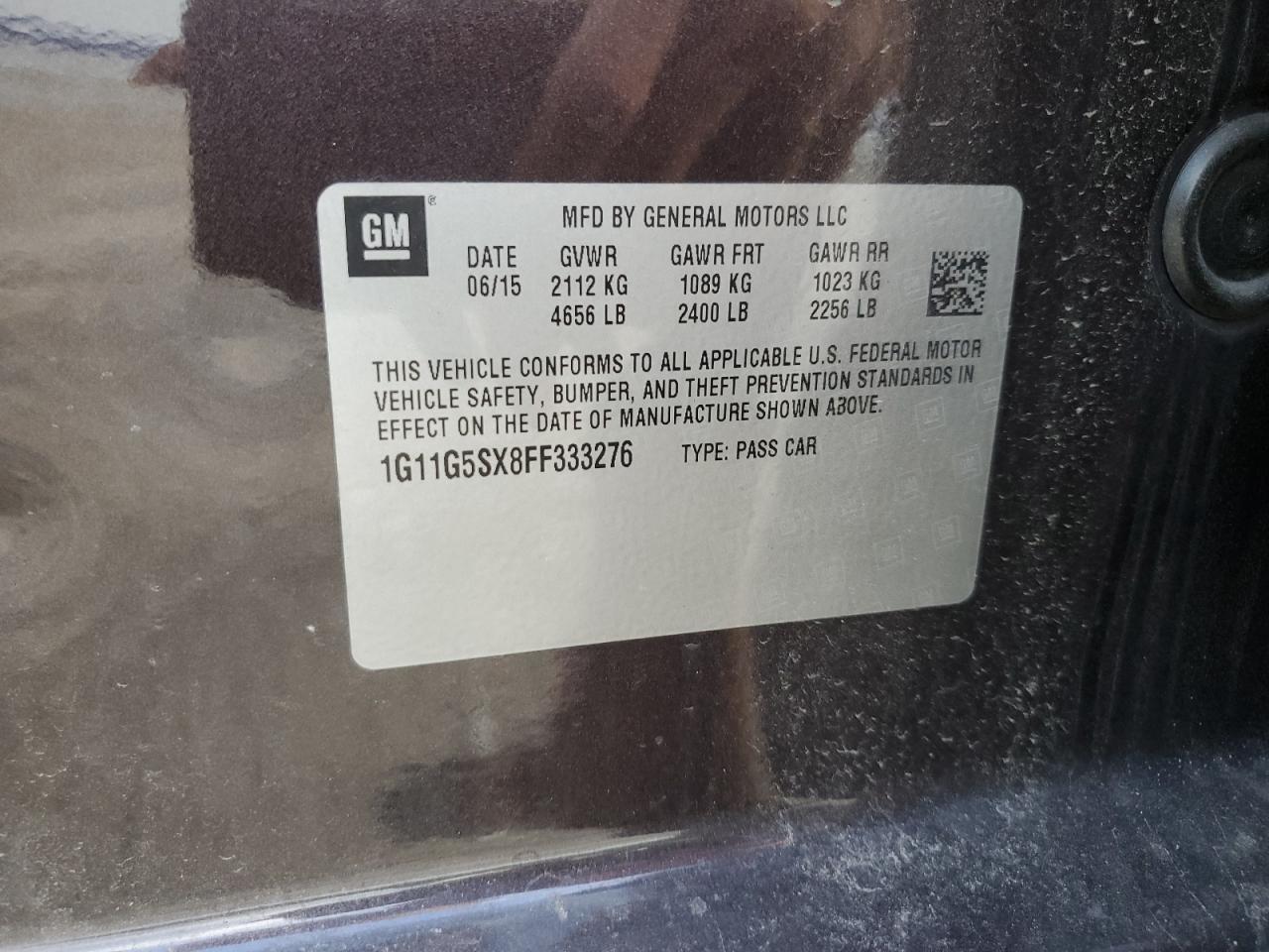 1G11G5SX8FF333276 2015 Chevrolet Malibu Ltz