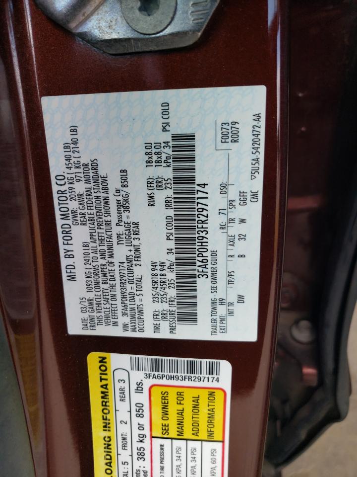 3FA6P0H93FR297174 2015 Ford Fusion Se