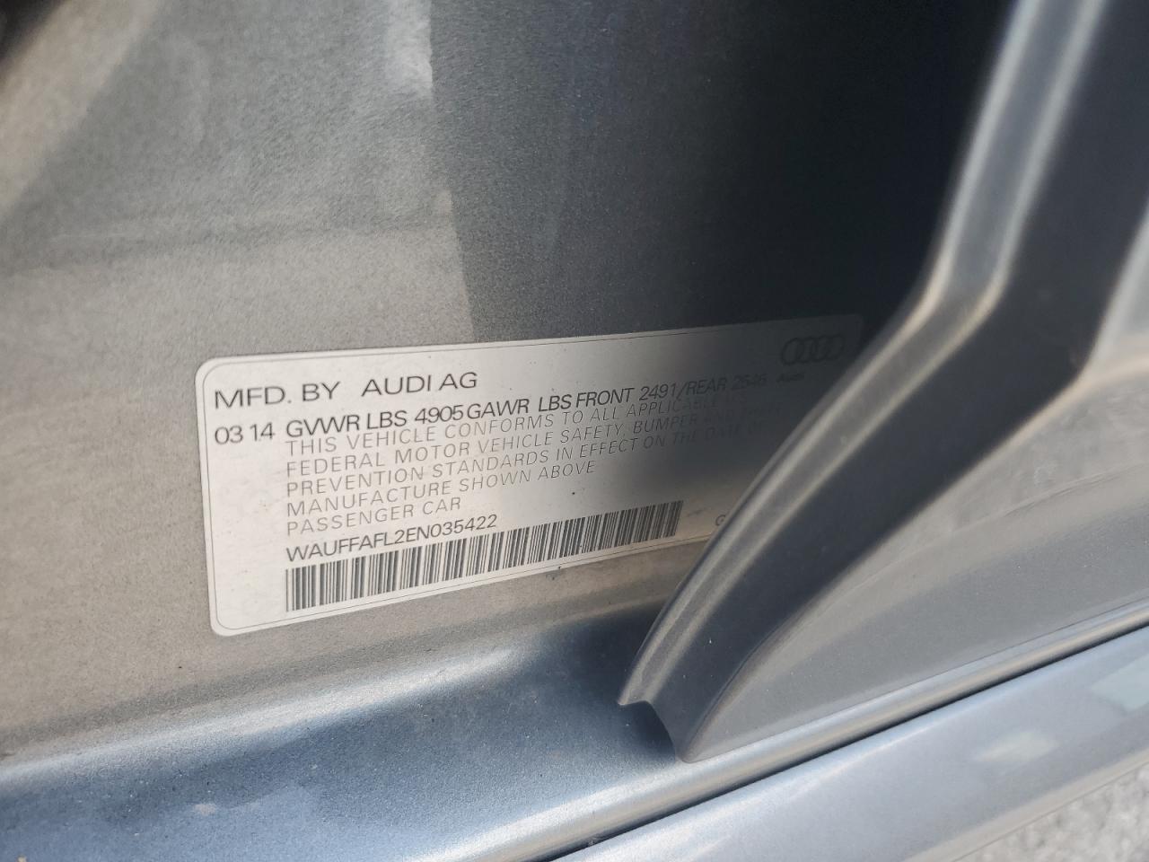 WAUFFAFL2EN035422 2014 Audi A4 Premium Plus