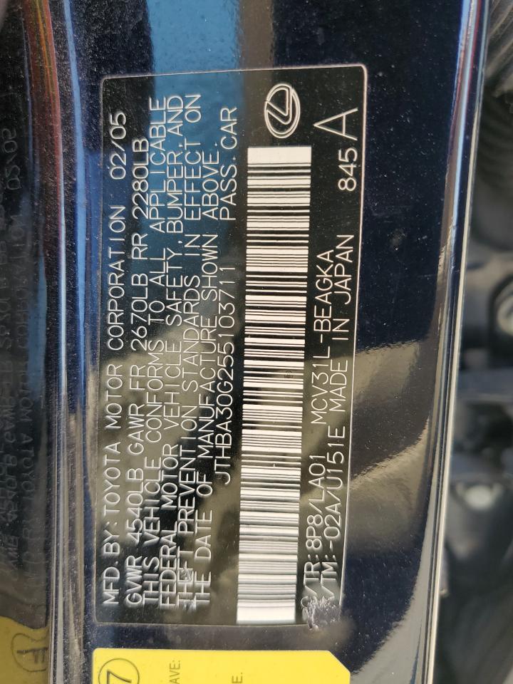 JTHBA30G255103711 2005 Lexus Es 330