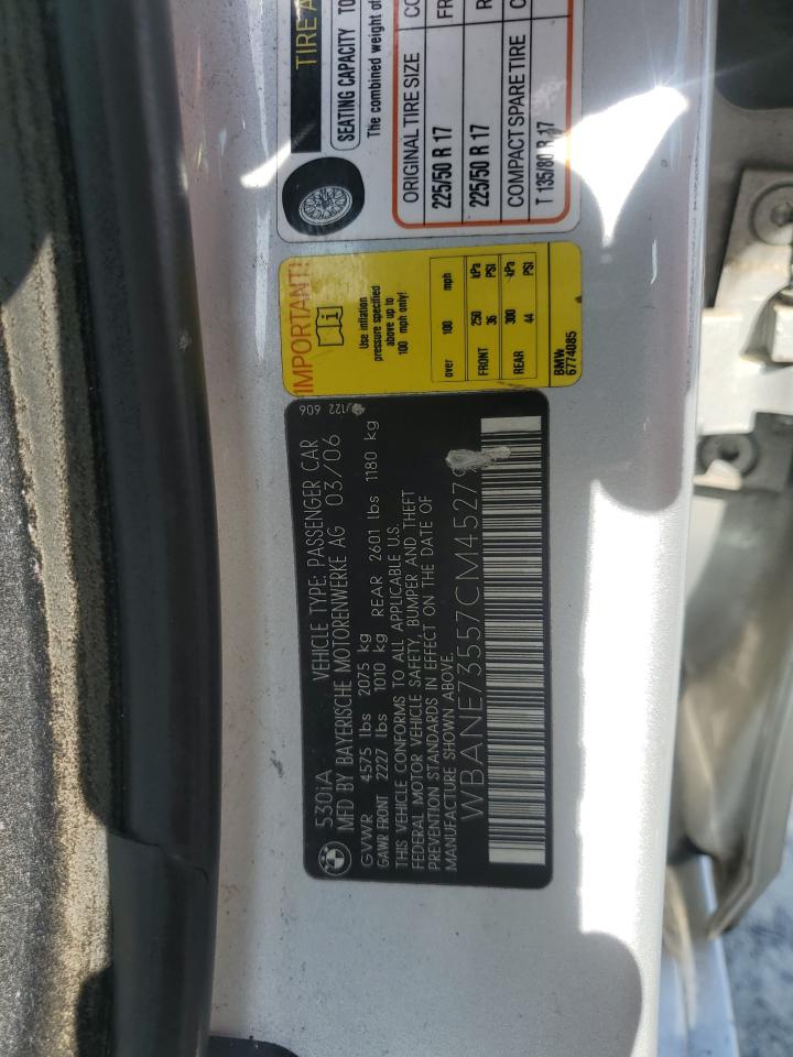 WBANE73557CM45279 2007 BMW 530 I