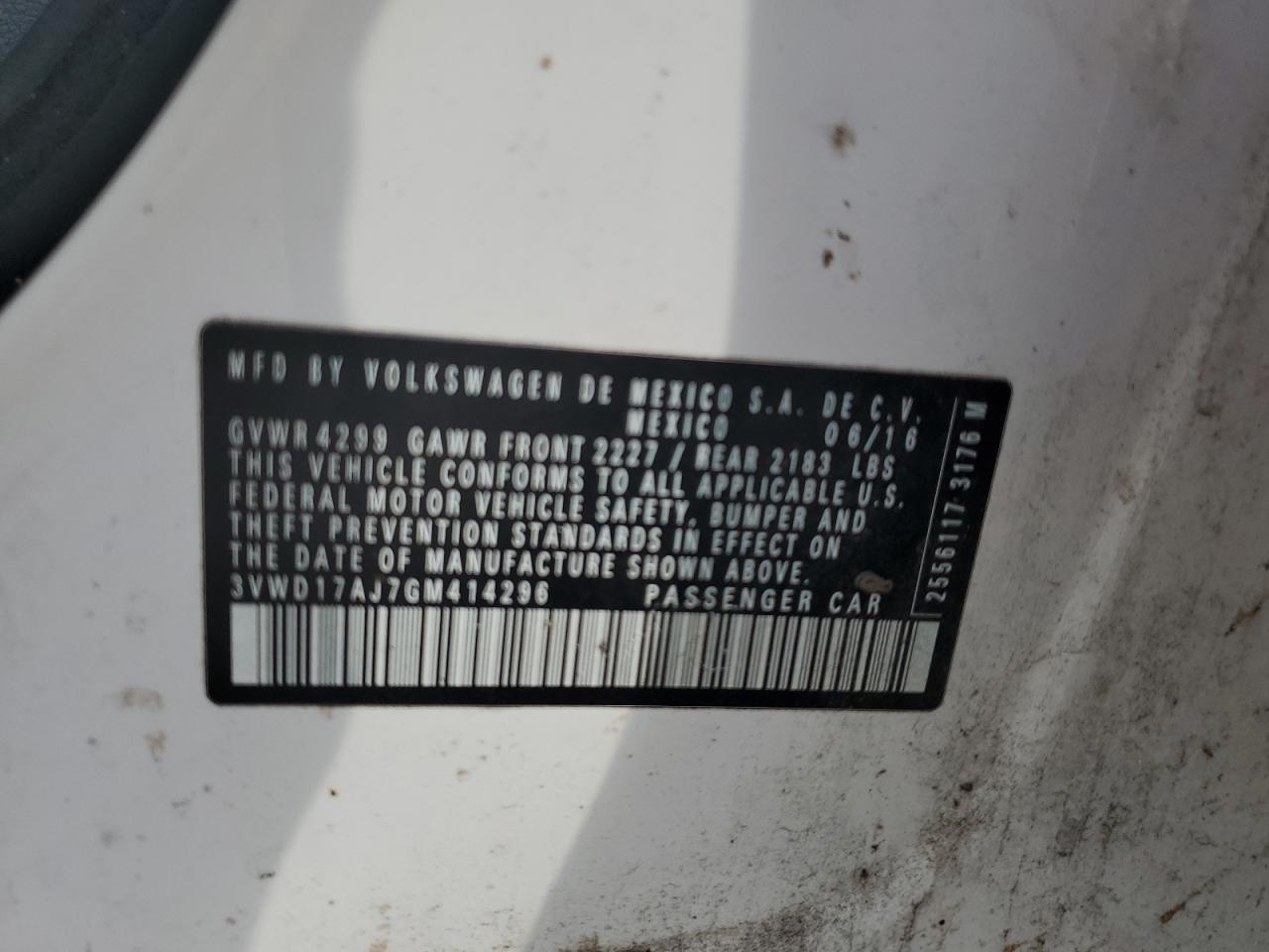 3VWD17AJ7GM414296 2016 Volkswagen Jetta Sport