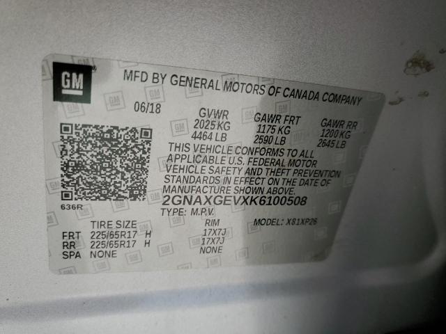 2019 CHEVROLET EQUINOX L - 2GNAXGEVXK6100508