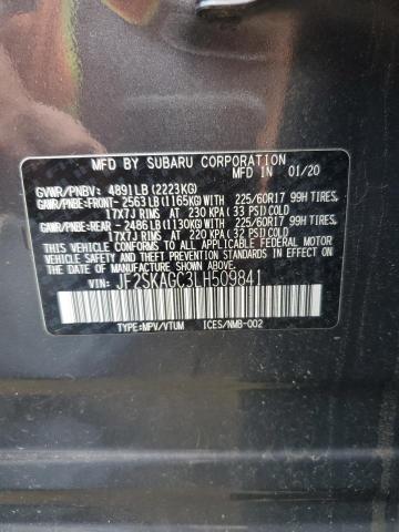 2020 Subaru Forester Premium VIN: JF2SKAGC3LH509841 Lot: 58848934