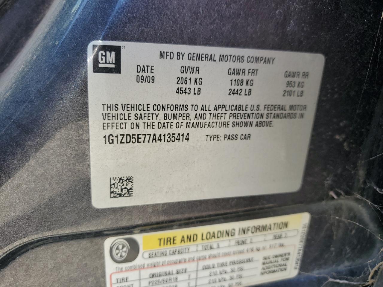 1G1ZD5E77A4135414 2010 Chevrolet Malibu 2Lt