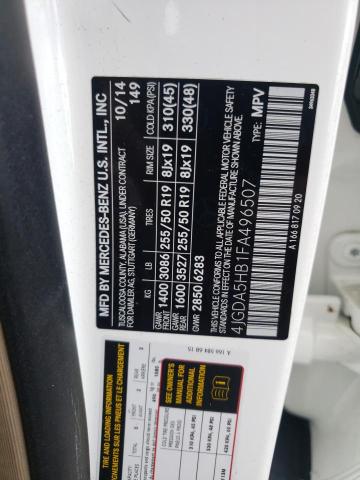 2015 Mercedes-Benz Ml 350 4Matic VIN: 4JGDA5HB1FA496507 Lot: 58464134