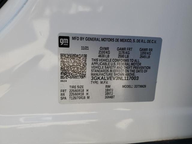 2022 GMC Terrain Slt VIN: 3GKALVEV3NL117003 Lot: 58500314