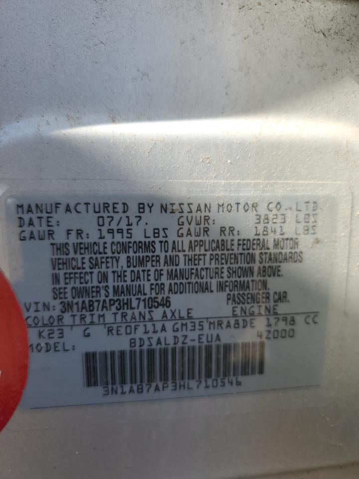 3N1AB7AP3HL710546 2017 Nissan Sentra S