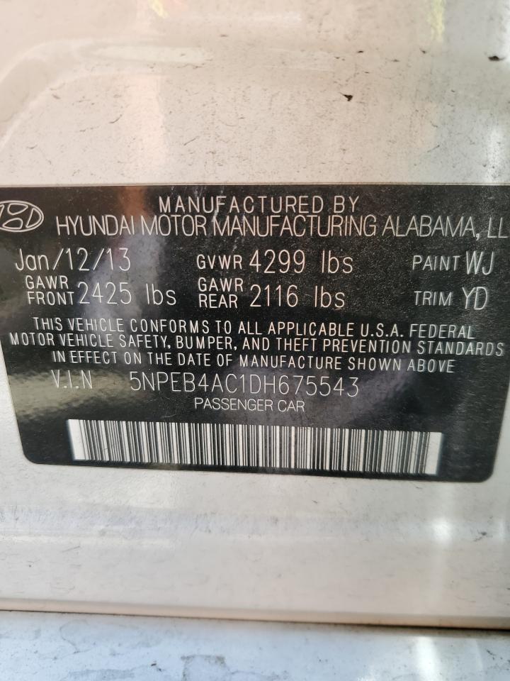 5NPEB4AC1DH675543 2013 Hyundai Sonata Gls