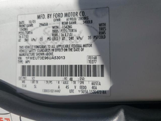 2006 Ford Explorer Xlt VIN: 1FMEU73E96UA53013 Lot: 57424014