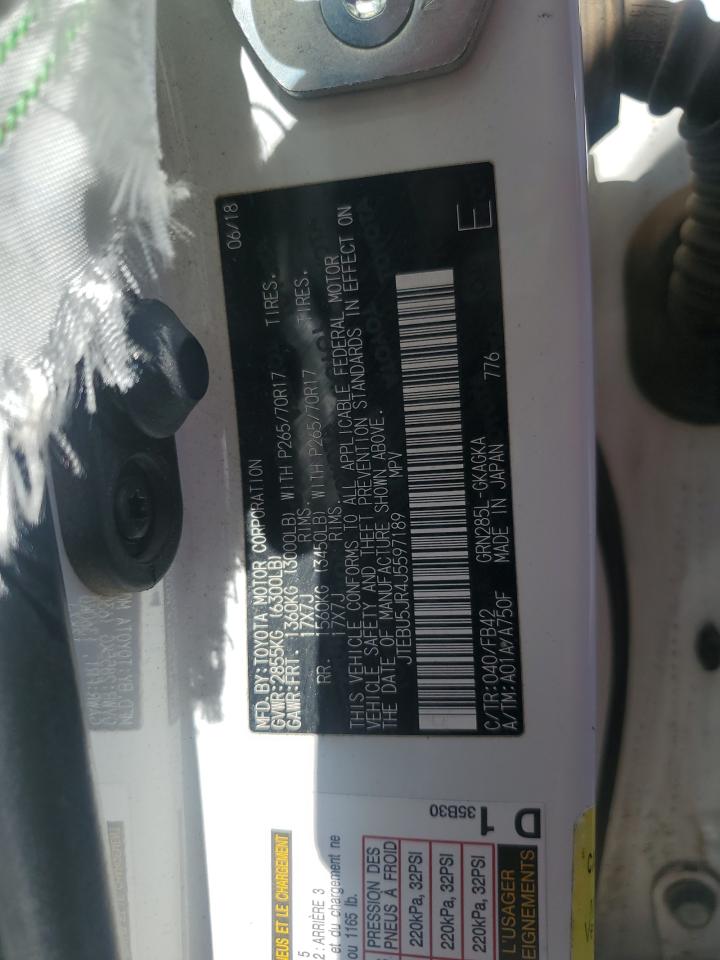 JTEBU5JR4J5597189 2018 Toyota 4Runner Sr5/Sr5 Premium