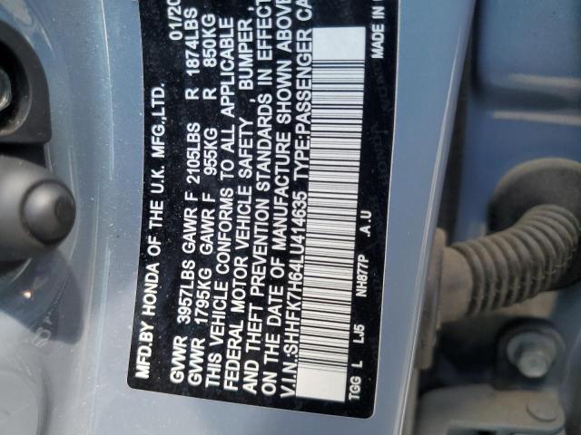 2020 Honda Civic Ex VIN: SHHFK7H64LU414635 Lot: 58349864