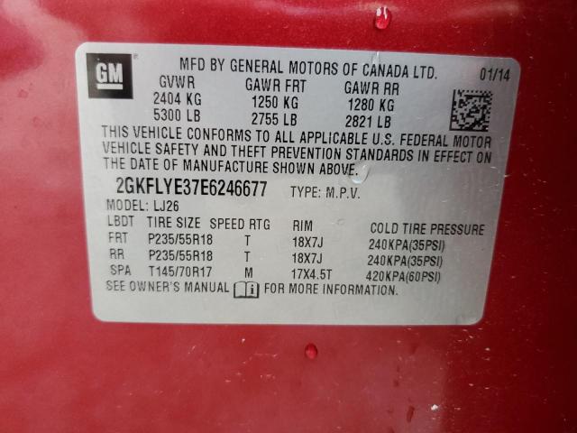 2014 GMC Terrain Slt VIN: 2GKFLYE37E6246677 Lot: 59501824