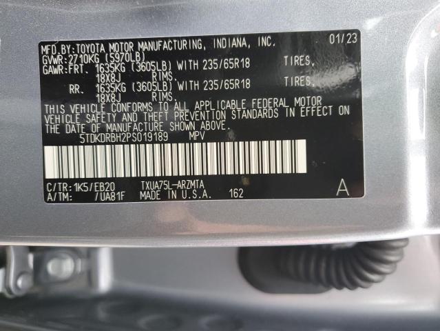 VIN 5TDKDRBH2PS019189 2023 Toyota Highlander, L no.13