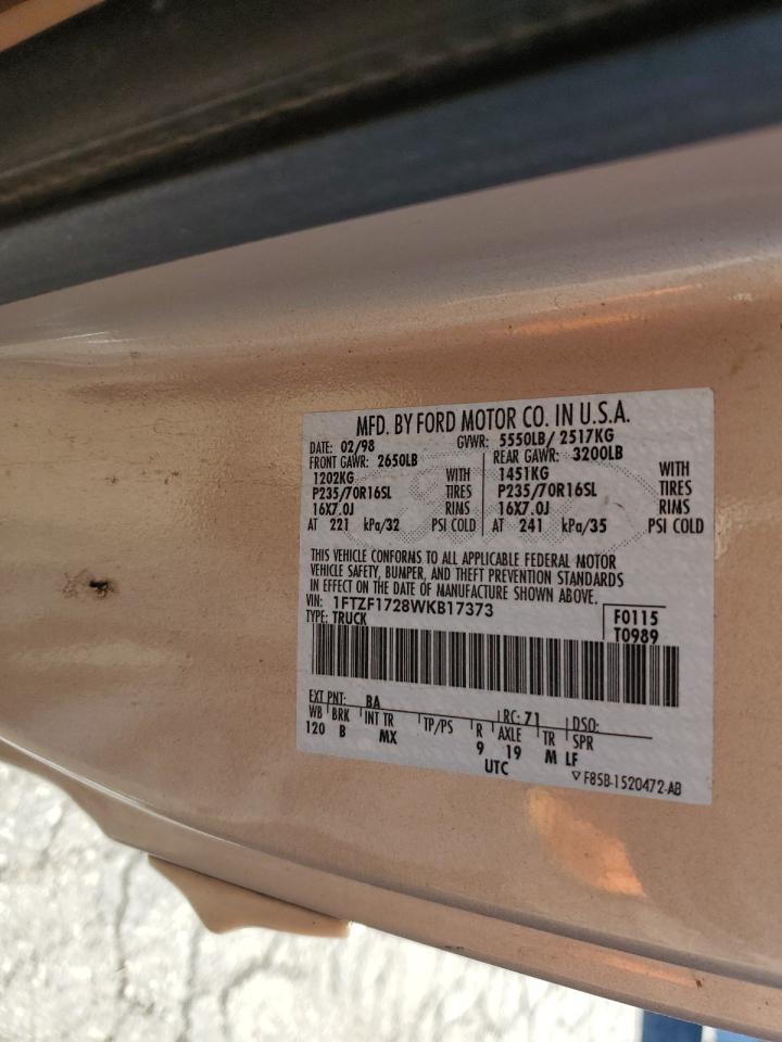 1FTZF1728WKB17373 1998 Ford F150