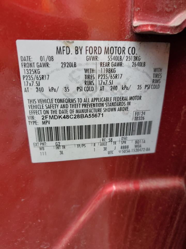 2FMDK48C28BA55671 2008 Ford Edge Sel