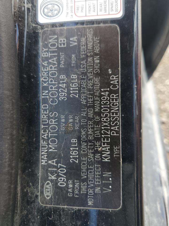 KNAFE121X85013941 2008 Kia Spectra Ex