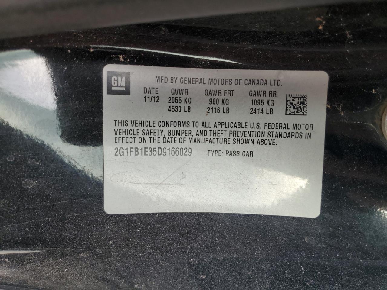 2G1FB1E35D9166029 2013 Chevrolet Camaro Lt