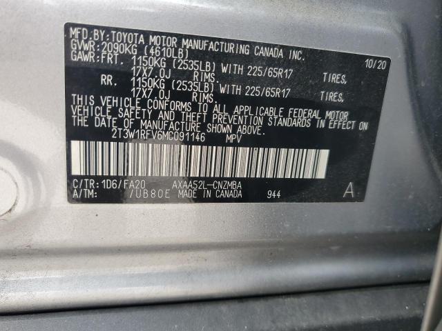 2021 TOYOTA RAV4 XLE - 2T3W1RFV6MC091146