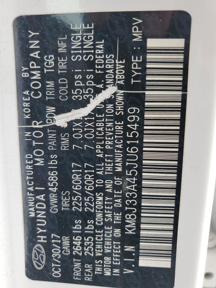 KM8J33A45JU615499 2018 Hyundai Tucson Sel