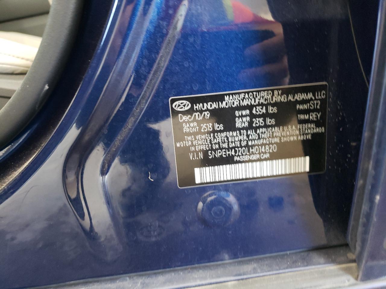 5NPEH4J20LH014820 2020 Hyundai Sonata Limited