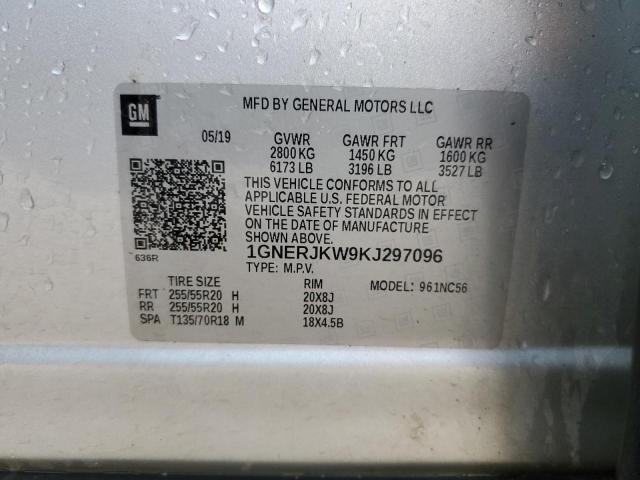 2019 Chevrolet Traverse Rs VIN: 1GNERJKW9KJ297096 Lot: 57376614