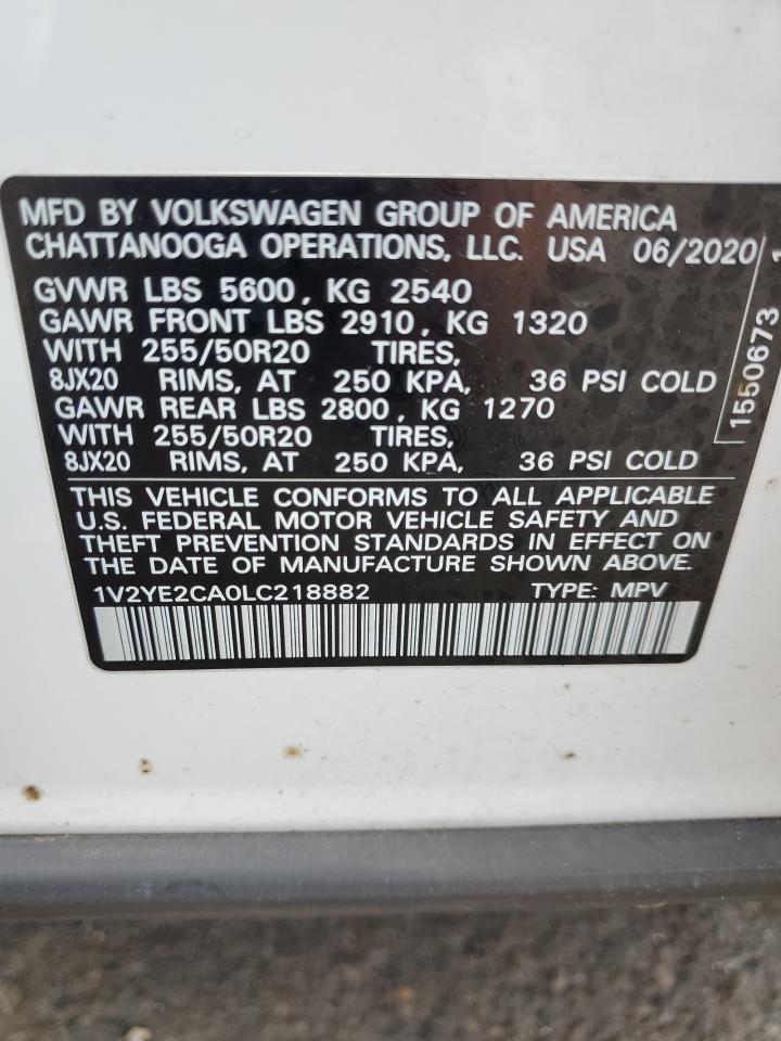 1V2YE2CA0LC218882 2020 Volkswagen Atlas Cross Sport Se