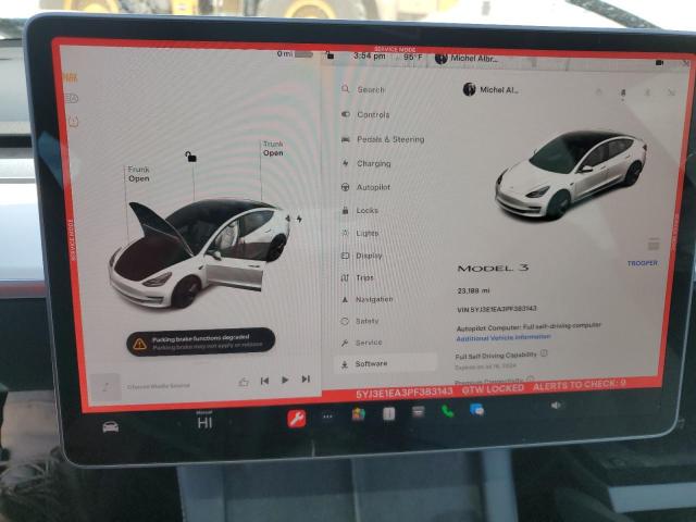 VIN 5YJ3E1EA3PF383143 2023 Tesla MODEL 3 no.9