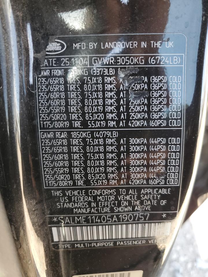 SALME11405A190757 2005 Land Rover Range Rover Hse