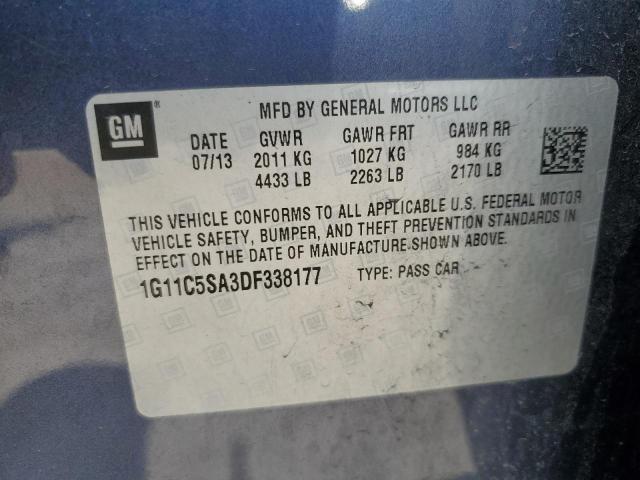 2013 Chevrolet Malibu 1Lt VIN: 1G11C5SA3DF338177 Lot: 60068074